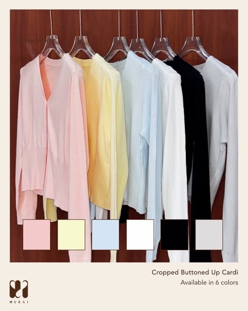 Cropped Buttoned Up Cardi in 6 colors